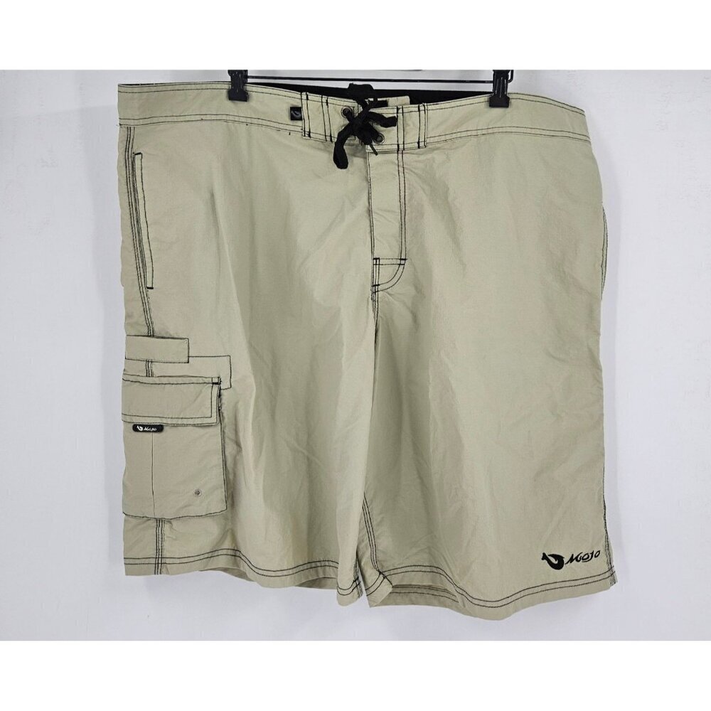 MOJO Sportswear Co Mens Sz 44 Rip Stop Nylon Tan Board Short Crown Royal